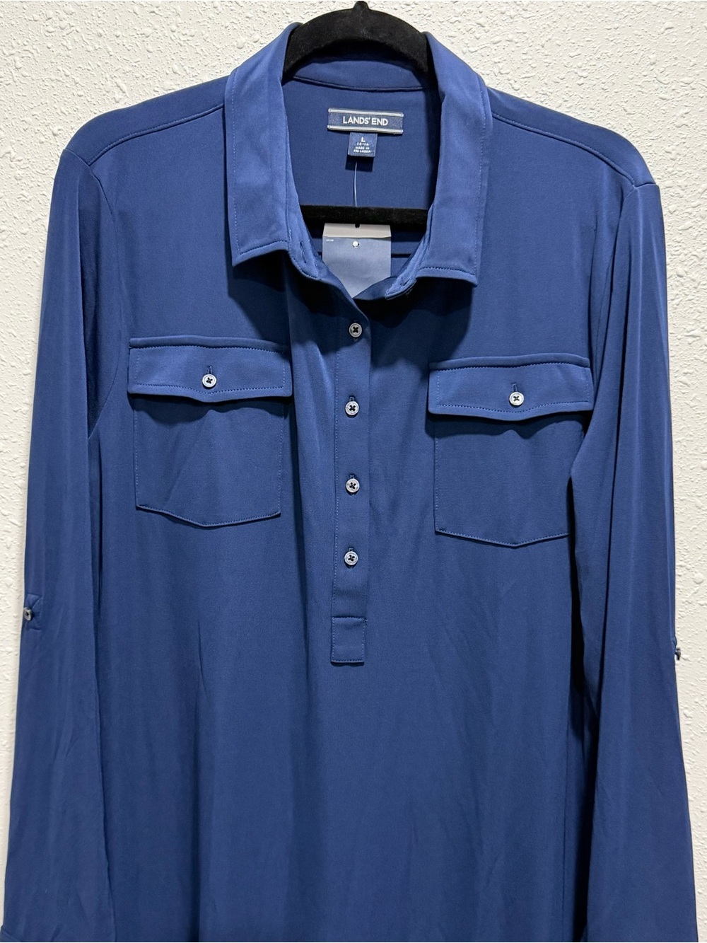 Lands' End Navy Shirt Dress L - Picture 7 of 9